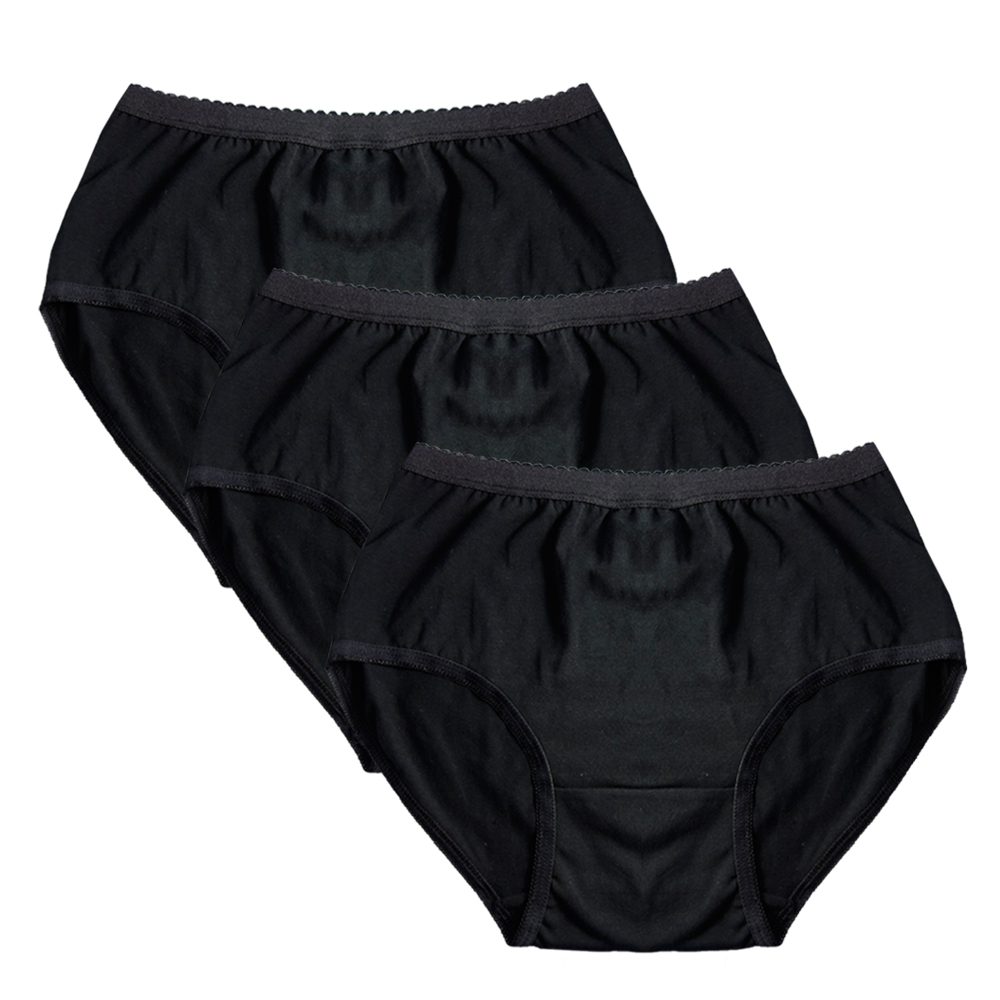 144 Pieces Yacht & Smith Womens Cotton Lycra Underwear Black Panty Briefs  In Bulk, 95% Cotton Soft Size Large - Womens Panties & Underwear - at 