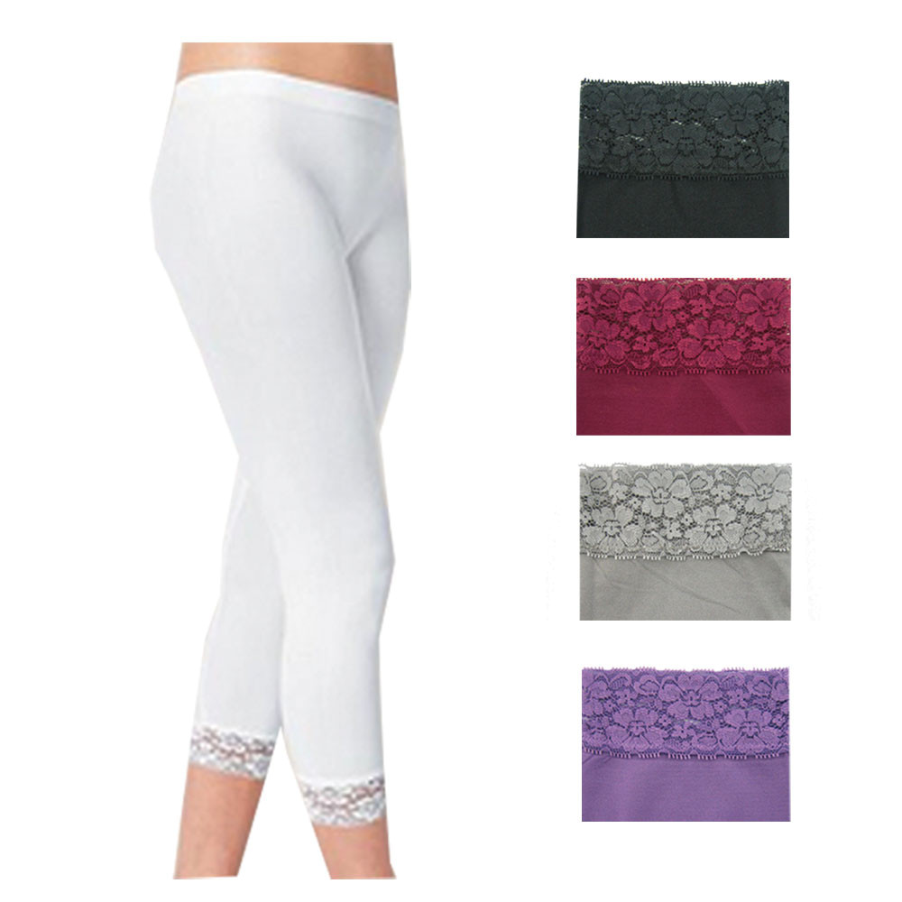 Seamless Legging with Lace Trim - 2 pk #291